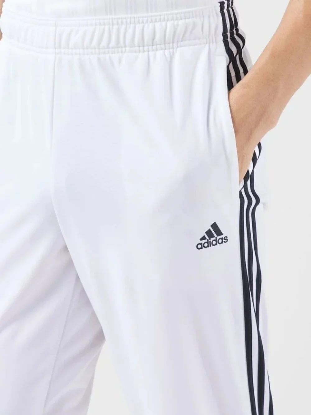 NWT adidas Essentials 3-Stripes Tricot Jogger Pants White Black Men's 2XL H46108